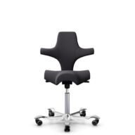 HÅG Capisco 8106 - Xtreme (Camira) - Poliester z recyklingu - EXR145 - Charcoal - Silver - 150mm (seat height 40–55cm) - Hard castors for soft floors thumbnail