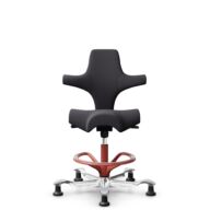 HÅG Capisco 8106 - Xtreme (Camira) - Polyester recyclé - EXR145 - Charcoal - Blush Rose - 265 mm (hauteur d’assise 53–79 cm) - Patins thumbnail