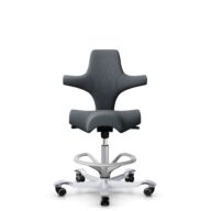 HÅG Capisco 8106 - Select (Gabriel) - Laine / Polyamide - SC60003 - Grey - Argent - 200 mm (hauteur d’assise 46–64 cm) - Roues dures pour sols souples thumbnail