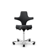 HÅG Capisco 8106 - Select (Gabriel) - Wol / Polyamide - SC60051 - Charcoal - Wit - 200 mm (Zithoogte 46-64mm) - Harde wielen t.b.v. zachte vloeren thumbnail