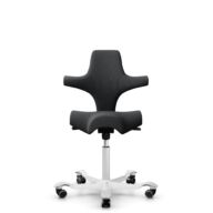 HÅG Capisco 8106 - Select (Gabriel) - Laine / Polyamide - SC60051 - Charcoal - Blanc - 200 mm (hauteur d’assise 46–64 cm) - Roues souples pour sols durs thumbnail