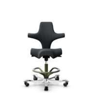 HÅG Capisco 8106 - Select (Gabriel) - Laine / Polyamide - SC60051 - Charcoal - Moss Grey - 265 mm (hauteur d’assise 53–79 cm) - Roues dures pour sols souples thumbnail