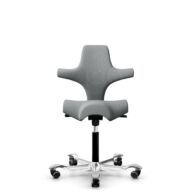 HÅG Capisco 8106 - Select (Gabriel) - Laine / Polyamide - SC60131 - Light ash grey - Noir - 200 mm (hauteur d’assise 46–64 cm) - Roues souples pour sols durs thumbnail