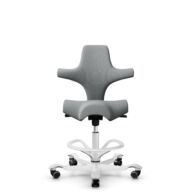 HÅG Capisco 8106 - Select (Gabriel) - Lana / Poliamida - SC60131 - Light ash grey - White - 200 mm (seat height 46-64cm) - Hard castors for soft floors thumbnail