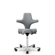 HÅG Capisco 8106 - Select (Gabriel) - Laine / Polyamide - SC60131 - Light ash grey - Blanc - 265 mm (hauteur d’assise 53–79 cm) - Roues souples pour sols durs thumbnail