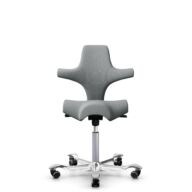 HÅG Capisco 8106 - Select (Gabriel) - Wool / Polyamide - SC60131 - Light ash grey - Silver - 265 mm (seat height 53-79cm) - Hard castors for soft floors thumbnail
