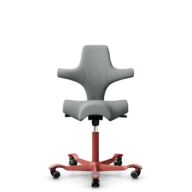 HÅG Capisco 8106 - Select (Gabriel) - Laine / Polyamide - SC60131 - Light ash grey - Blush Rose - 265 mm (hauteur d’assise 53–79 cm) - Roues souples pour sols durs thumbnail