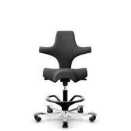 HÅG Capisco 8106 - Select (Gabriel) - Wool / Polyamide - SC60134 Dark Grey - Black - 200 mm (seat height 46-64cm) - Soft castors for hard floors thumbnail
