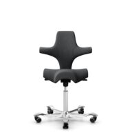 HÅG Capisco 8106 - Select (Gabriel) - Laine / Polyamide - SC60134 Dark Grey - Blanc - 200 mm (hauteur d’assise 46–64 cm) - Roues dures pour sols souples thumbnail
