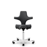 HÅG Capisco 8106 - Select (Gabriel) - Wool / Polyamide - SC60134 Dark Grey - White - 265 mm (seat height 53-79cm) - Hard castors for soft floors thumbnail