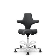 HÅG Capisco 8106 - Select (Gabriel) - Laine / Polyamide - SC60134 Dark Grey - Blanc - 265 mm (hauteur d’assise 53–79 cm) - Patins thumbnail