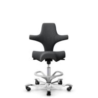 HÅG Capisco 8106 - Select (Gabriel) - Wool / Polyamide - SC60134 Dark Grey - Silver - 200 mm (seat height 46-64cm) - Hard castors for soft floors thumbnail