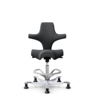 HÅG Capisco 8106 - Select (Gabriel) - Laine / Polyamide - SC60134 Dark Grey - Argent - 200 mm (hauteur d’assise 46–64 cm) - Patins thumbnail