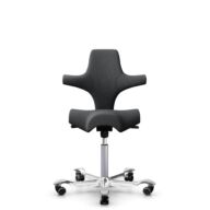 HÅG Capisco 8106 - Select (Gabriel) - Laine / Polyamide - SC60134 Dark Grey - Argent - 265 mm (hauteur d’assise 53–79 cm) - Roues dures pour sols souples thumbnail