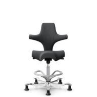 HÅG Capisco 8106 - Select (Gabriel) - Laine / Polyamide - SC60134 Dark Grey - Argent - 265 mm (hauteur d’assise 53–79 cm) - Patins thumbnail