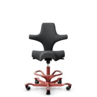 HÅG Capisco 8106 - Select (Gabriel) - Laine / Polyamide - SC60134 Dark Grey - Blush Rose - 265 mm (hauteur d’assise 53–79 cm) - Roues dures pour sols souples thumbnail