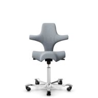HÅG Capisco 8106 - Select (Gabriel) - Laine / Polyamide - SC60139 - Light grey - Argent - 265 mm (hauteur d’assise 53–79 cm) - Roues souples pour sols durs thumbnail