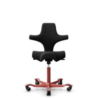 HÅG Capisco 8106 - Select (Gabriel) - Laine / Polyamide - SC60999 - Black - Blush Rose - 200 mm (hauteur d’assise 46–64 cm) - Roues dures pour sols souples thumbnail