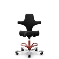 HÅG Capisco 8106 - Select (Gabriel) - Laine / Polyamide - SC60999 - Black - Blush Rose - 265 mm (hauteur d’assise 53–79 cm) - Roues souples pour sols durs thumbnail
