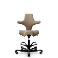 HÅG Capisco 8106 - Select (Gabriel) - Wol / Polyamide - SC61184 - Light brown - Zwart - 200 mm (Zithoogte 46-64mm) - Zachte wielen t.b.v. harde vloeren thumbnail