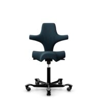 HÅG Capisco 8106 - Select (Gabriel) - Laine / Polyamide - SC66194 - Blue - Noir - 200 mm (hauteur d’assise 46–64 cm) - Roues dures pour sols souples thumbnail