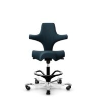 HÅG Capisco 8106 - Select (Gabriel) - Laine / Polyamide - SC66194 - Blue - Noir - 200 mm (hauteur d’assise 46–64 cm) - Roues dures pour sols souples thumbnail