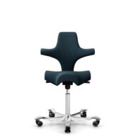 HÅG Capisco 8106 - Select (Gabriel) - Laine / Polyamide - SC66194 - Blue - Blanc - 265 mm (hauteur d’assise 53–79 cm) - Roues dures pour sols souples thumbnail