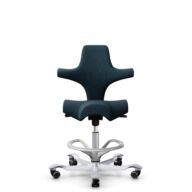 HÅG Capisco 8106 - Select (Gabriel) - Laine / Polyamide - SC66194 - Blue - Argent - 200 mm (hauteur d’assise 46–64 cm) - Roues souples pour sols durs thumbnail