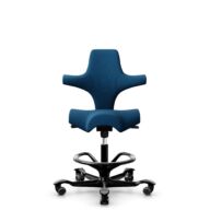 HÅG Capisco 8106 - Select (Gabriel) - Wolle / Polyamid - SC66071 - Navy blue - Schwarz - 265 mm (Sitzhöhe 53-79cm) - Weiche Rollen für harte Böden thumbnail