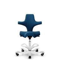 HÅG Capisco 8106 - Select (Gabriel) - Wol / Polyamide - SC66071 - Navy blue - Framekleur - Wit - Gasveer - 200 mm (Zithoogte 46-64cm) - Vloercontact - Harde wielen t.b.v. zachte vloeren - Voetenring - Ja, in framekleur - Voetster - Nee, voetster in fra... thumbnail