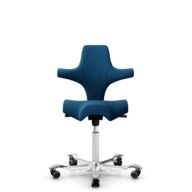 HÅG Capisco 8106 - Select (Gabriel) - Wool / Polyamide - SC66071 - Navy blue - White - 200 mm (seat height 46-64cm) - Soft castors for hard floors thumbnail