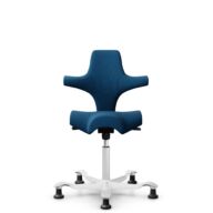 HÅG Capisco 8106 - Select (Gabriel) - Wol / Polyamide - SC66071 - Navy blue - Framekleur - Wit - Gasveer - 265 mm (Zithoogte 53-79cm) - Vloercontact - Glijdoppen - Voetenring - Nee, geen voetenring - Voetster - Nee, voetster in framekleur thumbnail