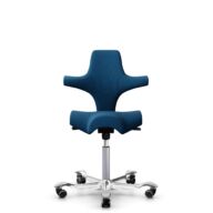 HÅG Capisco 8106 - Select (Gabriel) - Wol / Polyamide - SC66071 - Navy blue - Framekleur - Zilver - Gasveer - 265 mm (Zithoogte 53-79cm) - Vloercontact - Zachte wielen t.b.v. harde vloeren - Voetenring - Nee, geen voetenring - Voetster - Ja, voetster i... thumbnail