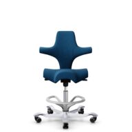 HÅG Capisco 8106 - Select (Gabriel) - Wol / Polyamide - SC66071 - Navy blue - Framekleur - Zilver - Gasveer - 265 mm (Zithoogte 53-79cm) - Vloercontact - Zachte wielen t.b.v. harde vloeren - Voetenring - Ja, in framekleur - Voetster - Nee, voetster in ... thumbnail