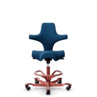 HÅG Capisco 8106 - Select (Gabriel) - Wol / Polyamide - SC66071 - Navy blue - Framekleur - Blush Rose - Gasveer - 265 mm (Zithoogte 53-79cm) - Vloercontact - Zachte wielen t.b.v. harde vloeren - Voetenring - Ja, in framekleur - Voetster - Nee, voetster... thumbnail