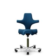 HÅG Capisco 8106 - Select (Gabriel) - Wol / Polyamide - SC66071 - Navy blue - Framekleur - Moss Grey - Gasveer - 200 mm (Zithoogte 46-64cm) - Vloercontact - Zachte wielen t.b.v. harde vloeren - Voetenring - Nee, geen voetenring - Voetster - Ja, voetste... thumbnail