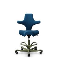 HÅG Capisco 8106 - Select (Gabriel) - Wol / Polyamide - SC66071 - Navy blue - Framekleur - Moss Grey - Gasveer - 265 mm (Zithoogte 53-79cm) - Vloercontact - Harde wielen t.b.v. zachte vloeren - Voetenring - Ja, in framekleur - Voetster - Nee, voetster ... thumbnail