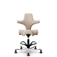 HÅG Capisco 8106 - Select (Gabriel) - Wol / Polyamide - SC61188 - Light beige - Framekleur - Zwart - Gasveer - 265 mm (Zithoogte 53-79cm) - Vloercontact - Glijdoppen - Voetenring - Ja, in framekleur - Voetster - Ja, voetster in gepolijst aluminium thumbnail