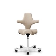 HÅG Capisco 8106 - Select (Gabriel) - Wol / Polyamide - SC61188 - Light beige - Framekleur - Wit - Gasveer - 200 mm (Zithoogte 46-64cm) - Vloercontact - Zachte wielen t.b.v. harde vloeren - Voetenring - Nee, geen voetenring - Voetster - Nee, voetster i... thumbnail