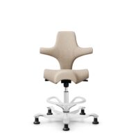 HÅG Capisco 8106 - Select (Gabriel) - Wol / Polyamide - SC61188 - Light beige - Framekleur - Wit - Gasveer - 200 mm (Zithoogte 46-64cm) - Vloercontact - Glijdoppen - Voetenring - Ja, in framekleur - Voetster - Nee, voetster in framekleur thumbnail