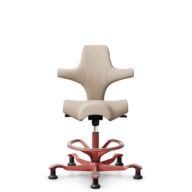 HÅG Capisco 8106 - Select (Gabriel) - Wol / Polyamide - SC61188 - Light beige - Framekleur - Blush Rose - Gasveer - 200 mm (Zithoogte 46-64cm) - Vloercontact - Glijdoppen - Voetenring - Ja, in framekleur - Voetster - Nee, voetster in framekleur thumbnail