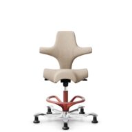 HÅG Capisco 8106 - Select (Gabriel) - Wol / Polyamide - SC61188 - Light beige - Framekleur - Blush Rose - Gasveer - 200 mm (Zithoogte 46-64cm) - Vloercontact - Glijdoppen - Voetenring - Ja, in framekleur - Voetster - Ja, voetster in gepolijst aluminium thumbnail