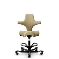 HÅG Capisco 8106 - Select (Gabriel) - Laine / Polyamide - SC62097 - Light ochre - Noir - 200 mm (hauteur d’assise 46–64 cm) - Roues dures pour sols souples thumbnail