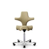 HÅG Capisco 8106 - Select (Gabriel) - Laine / Polyamide - SC62097 - Light ochre - Argent - 265 mm (hauteur d’assise 53–79 cm) - Roues dures pour sols souples thumbnail
