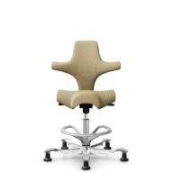 HÅG Capisco 8106 - Select (Gabriel) - Wol / Polyamide - SC62097 - Light ochre - Framekleur - Zilver - Gasveer - 265 mm (Zithoogte 53-79cm) - Vloercontact - Glijdoppen - Voetenring - Ja, in framekleur - Voetster - Ja, voetster in gepolijst aluminium thumbnail