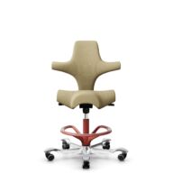 HÅG Capisco 8106 - Select (Gabriel) - Wol / Polyamide - SC62097 - Light ochre - Framekleur - Blush Rose - Gasveer - 265 mm (Zithoogte 53-79cm) - Vloercontact - Zachte wielen t.b.v. harde vloeren - Voetenring - Ja, in framekleur - Voetster - Ja, voetste... thumbnail