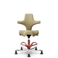 HÅG Capisco 8106 - Select (Gabriel) - Wol / Polyamide - SC62097 - Light ochre - Framekleur - Blush Rose - Gasveer - 265 mm (Zithoogte 53-79cm) - Vloercontact - Glijdoppen - Voetenring - Ja, in framekleur - Voetster - Ja, voetster in gepolijst aluminium thumbnail