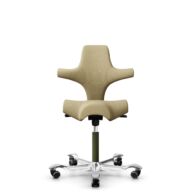HÅG Capisco 8106 - Select (Gabriel) - Wol / Polyamide - SC62097 - Light ochre - Framekleur - Moss Grey - Gasveer - 265 mm (Zithoogte 53-79cm) - Vloercontact - Zachte wielen t.b.v. harde vloeren - Voetenring - Nee, geen voetenring - Voetster - Ja, voets... thumbnail