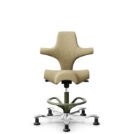 HÅG Capisco 8106 - Select (Gabriel) - Wol / Polyamide - SC62097 - Light ochre - Framekleur - Moss Grey - Gasveer - 265 mm (Zithoogte 53-79cm) - Vloercontact - Glijdoppen - Voetenring - Ja, in framekleur - Voetster - Ja, voetster in gepolijst aluminium thumbnail