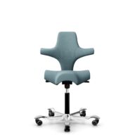HÅG Capisco 8106 - Select (Gabriel) - Laine / Polyamide - SC67098 - Glacier blue - Noir - 150 mm (hauteur d’assise 40–55 cm) - Roues souples pour sols durs thumbnail